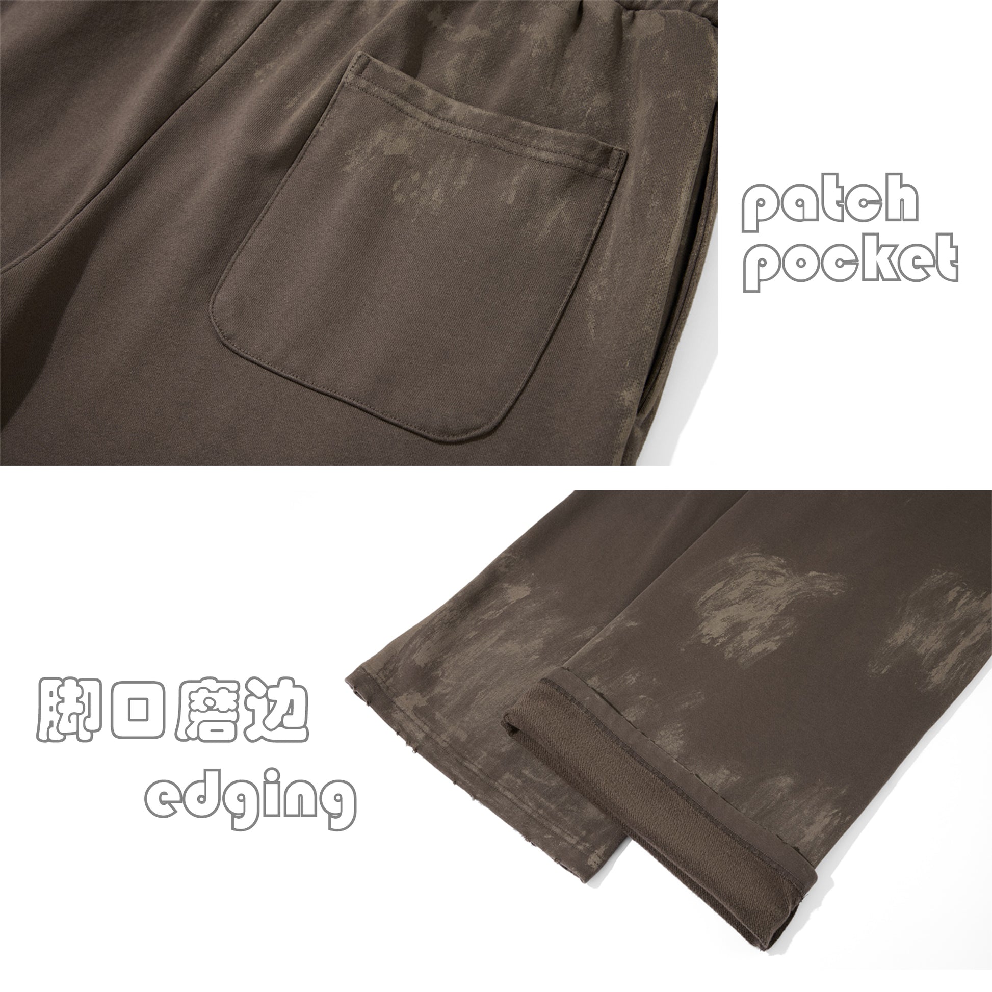 420G Vintage Destroy Paint Wash Oversize Casual Hoodies Sweatpant Set