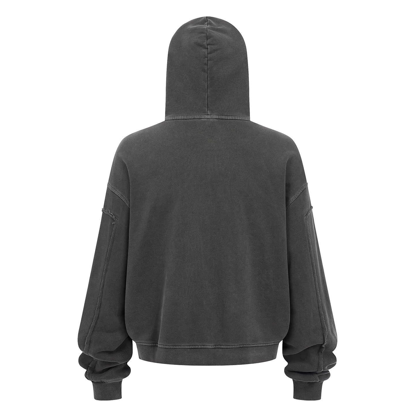 Vintage Street Asute Dye Dark Grey Zipper Hoodies