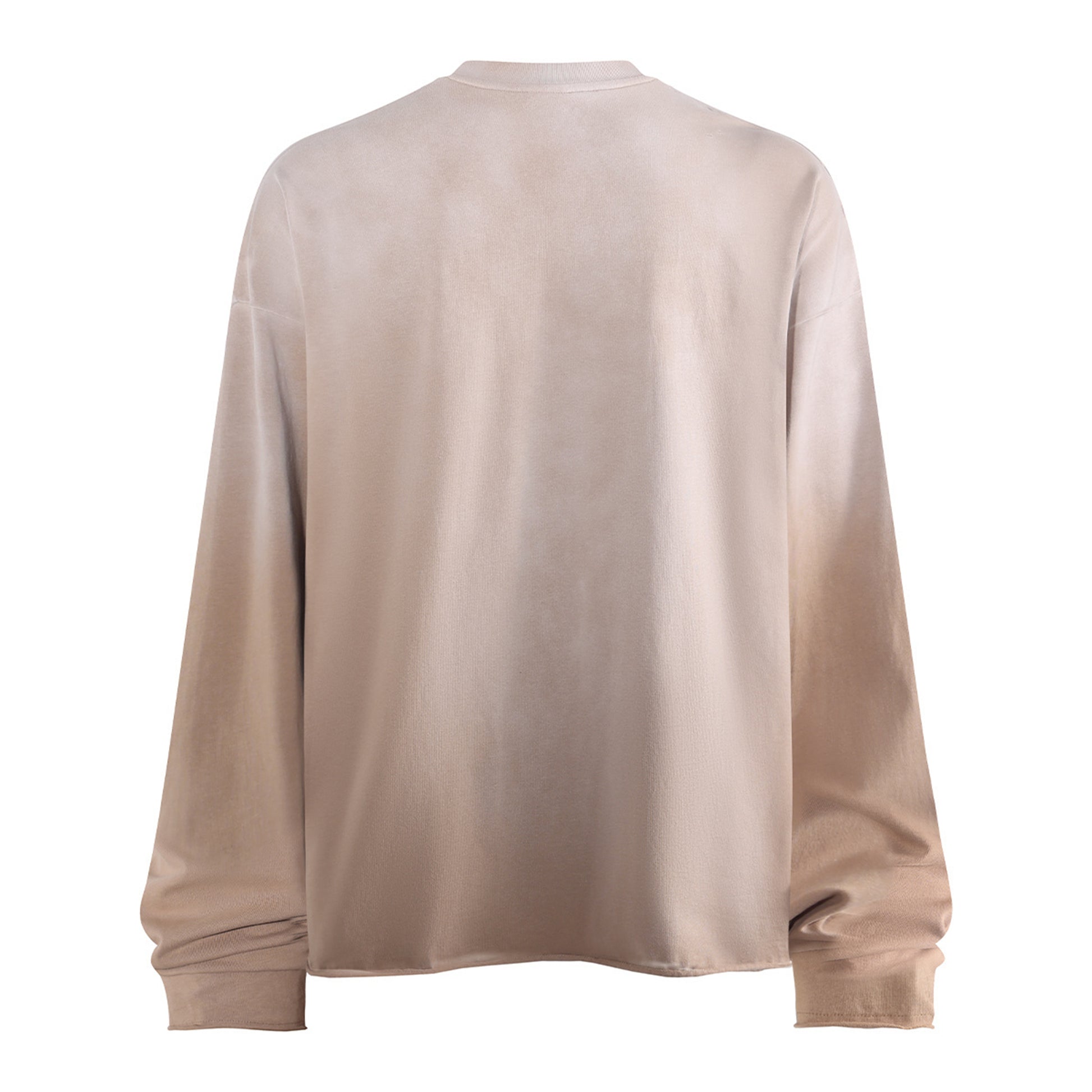 280G Casual Spray Roll Edge  Long Sleeve T Shirt
