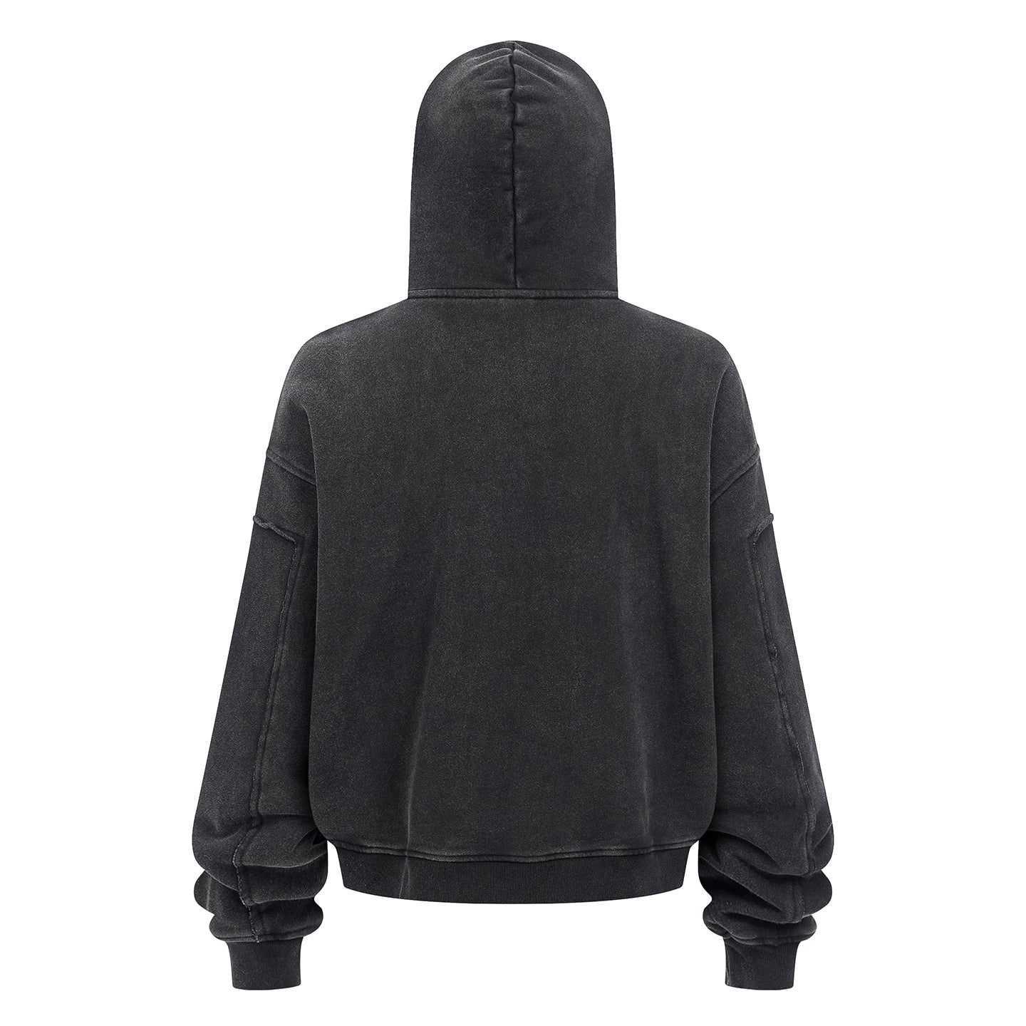 Vintage Street Asute Dye Black Zipper Hoodies