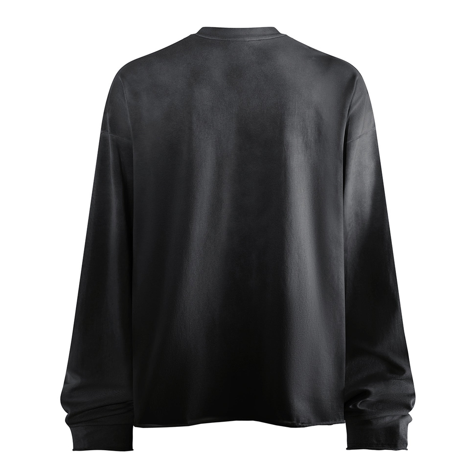 280G Casual Spray Roll Edge  Long Sleeve T Shirt