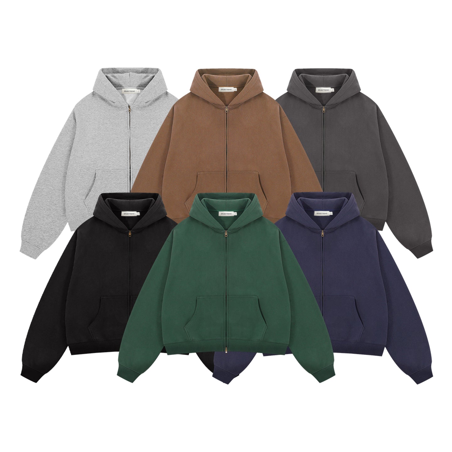 350G Sport Casual Fleece  Zipper Hoodies