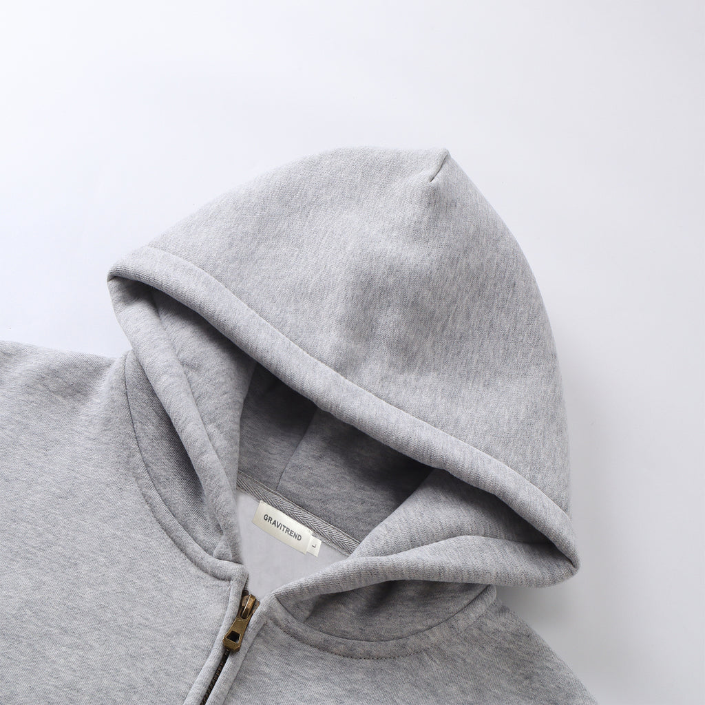 350G Sport Casual Fleece  Zipper Hoodies
