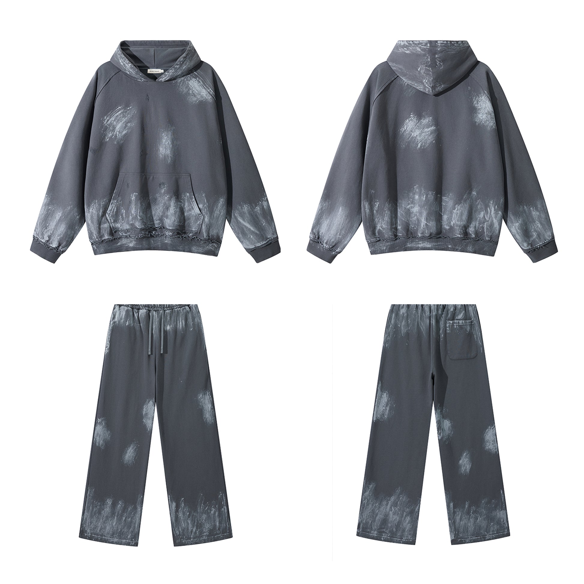 420G Street Fashion Destroy Paint Wash Oversize Casual Hoodies