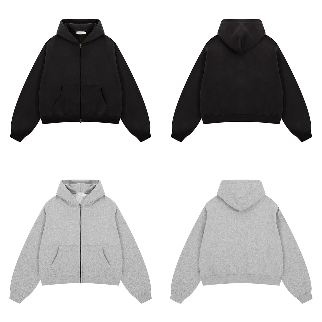 350G Sport Casual Fleece  Zipper Hoodies