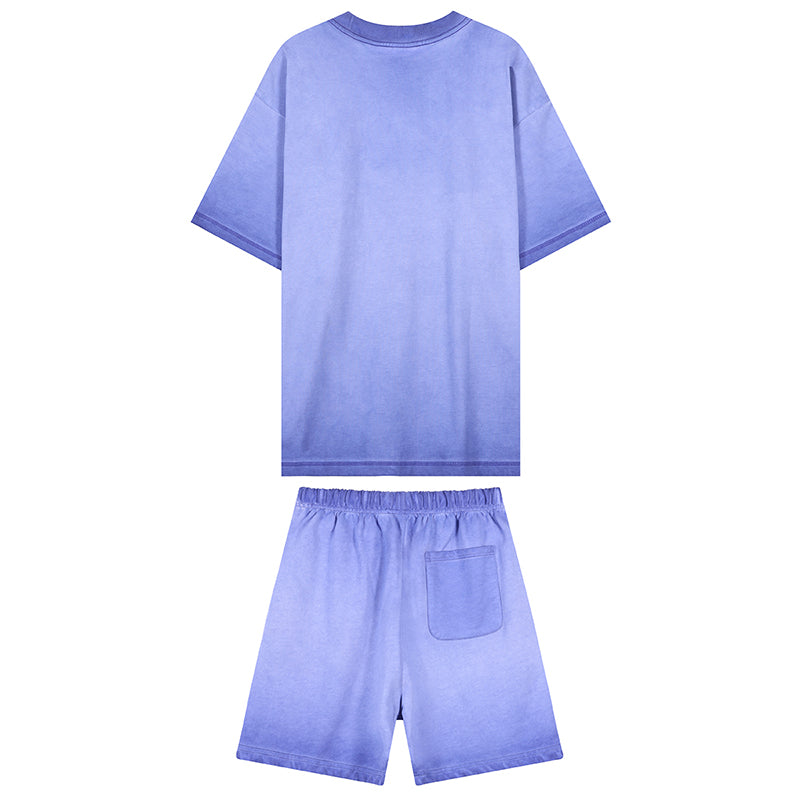 Summer Casual Set Women Men Short  Shirt Set