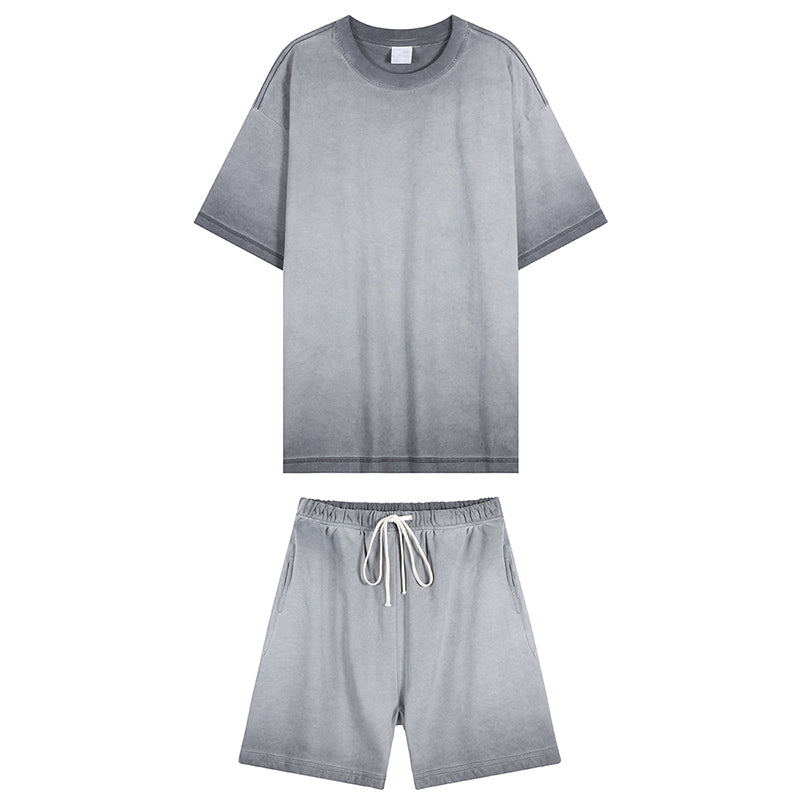 Summer Casual Set Women Men Short  Shirt Set