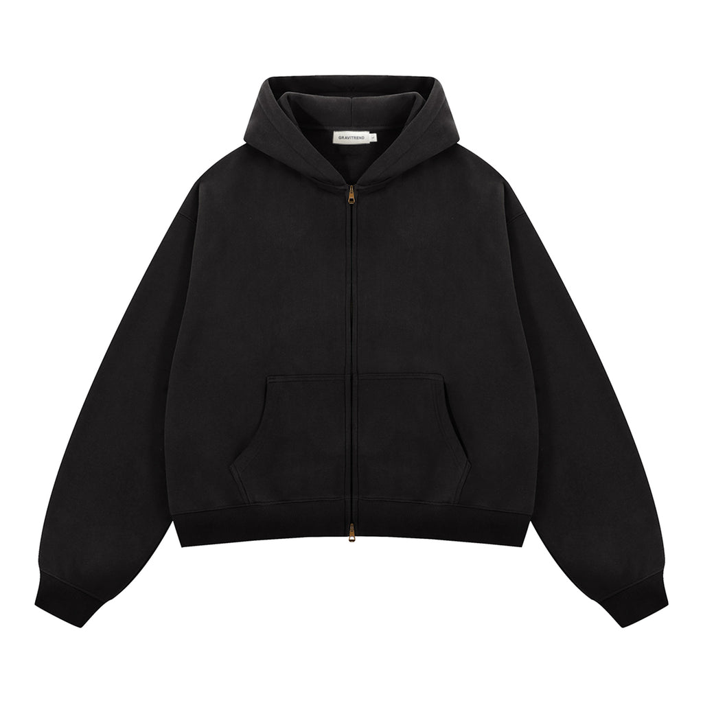 350G Sport Casual Fleece  Zipper Hoodies