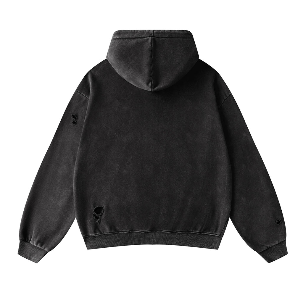 400G Snow Wash Cutting Street Vintage Hoodies