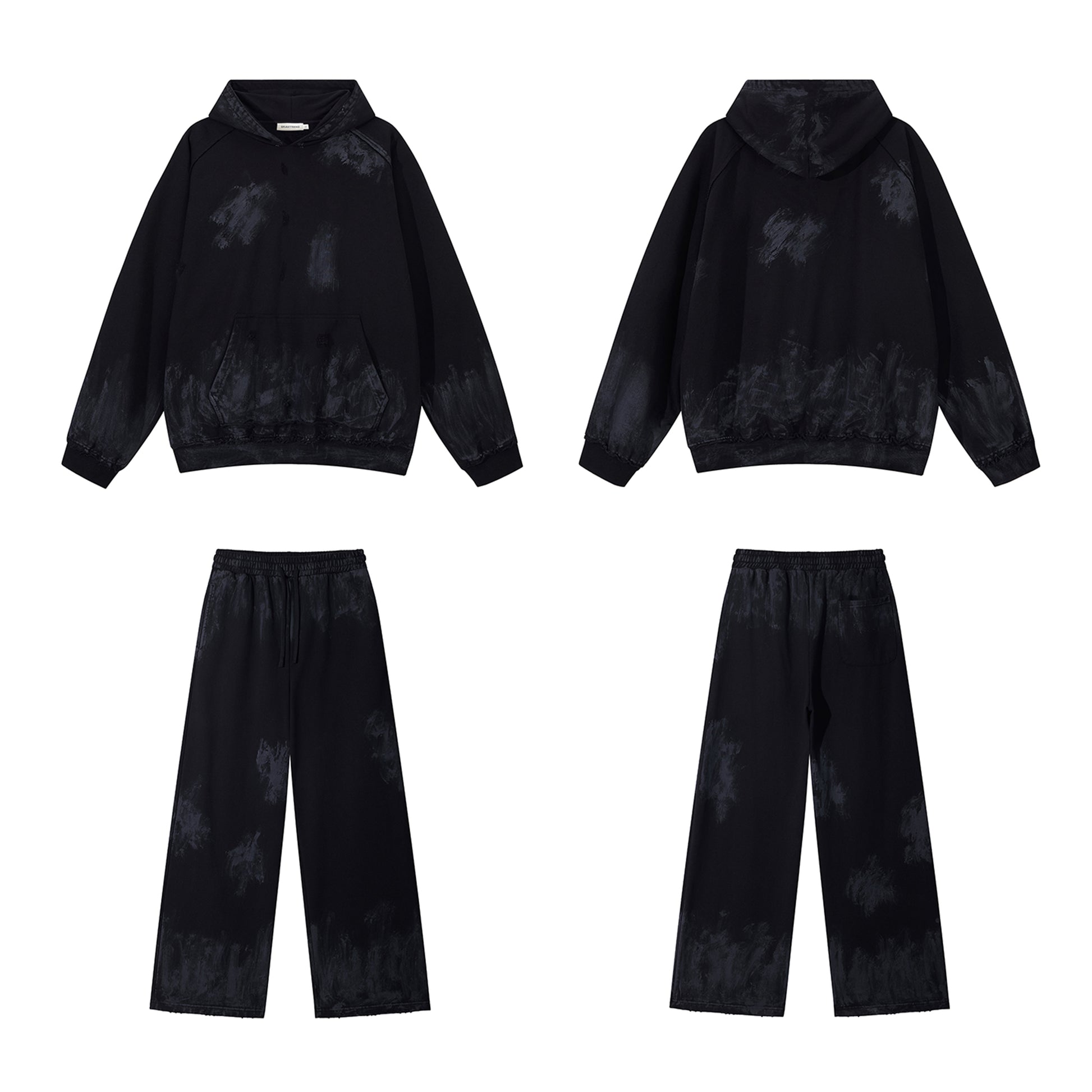 420G Street Fashion Destroy Paint Wash Oversize Casual Hoodies