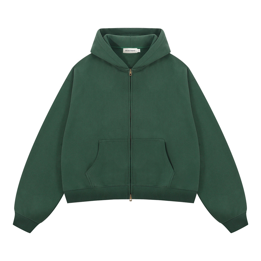 350G Sport Casual Fleece  Zipper Hoodies
