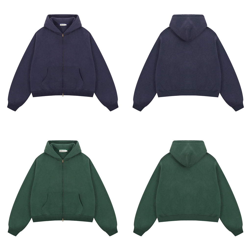 350G Sport Casual Fleece  Zipper Hoodies