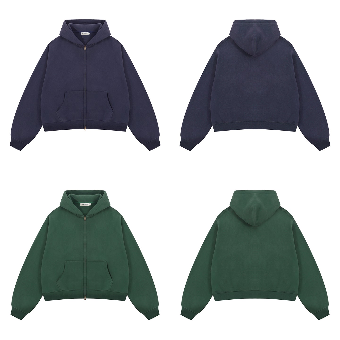 350G Sport Casual Fleece  Zipper Hoodies