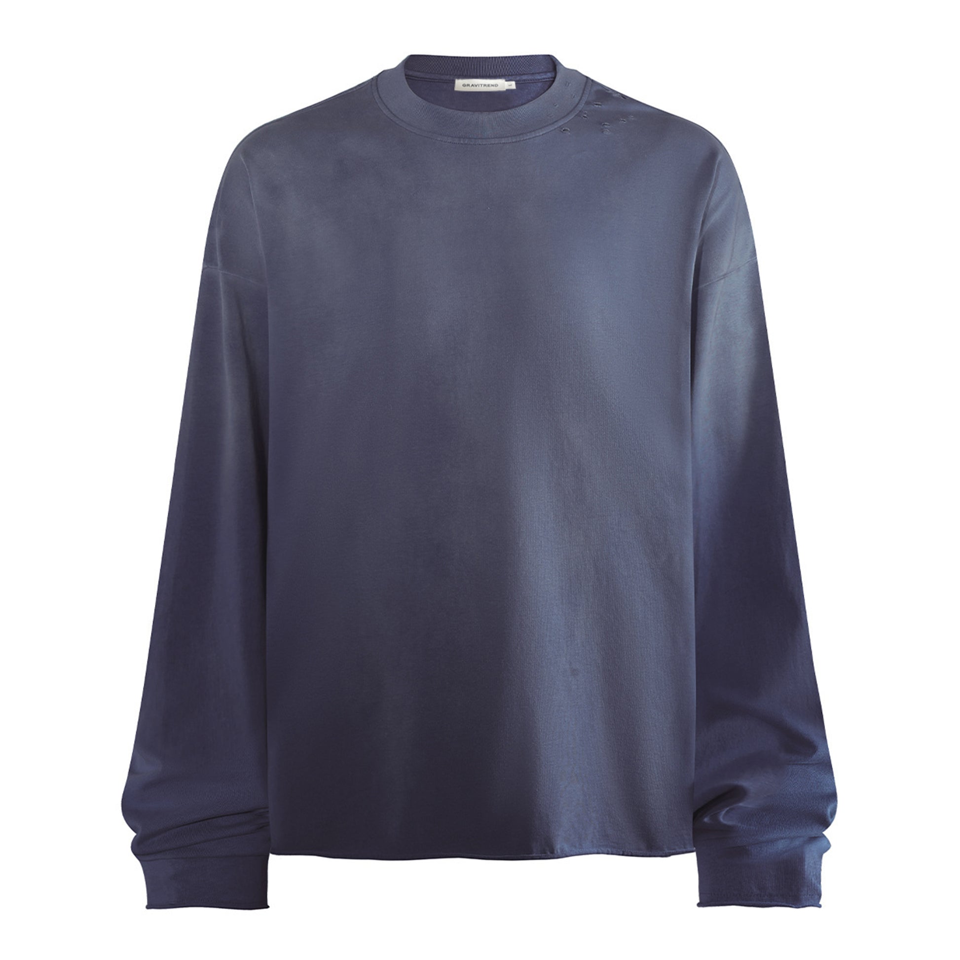 280G Casual Spray Roll Edge  Long Sleeve T Shirt