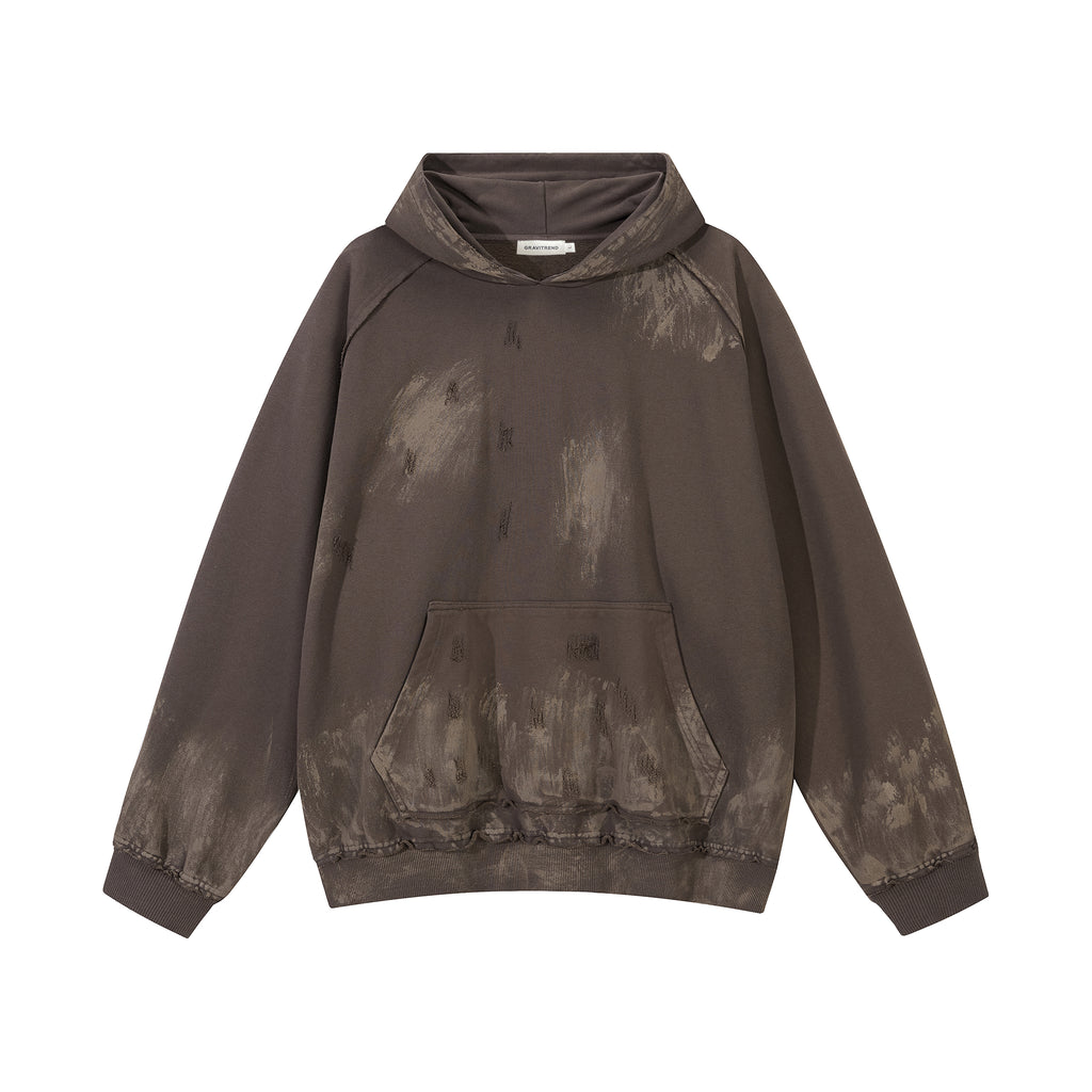 420G Street Fashion Destroy Paint Wash Oversize Casual Hoodies