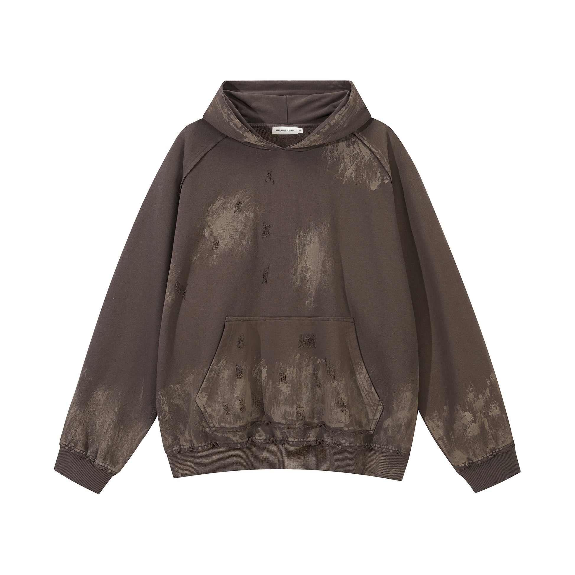 420G Street Fashion Destroy Paint Wash Oversize Casual Hoodies