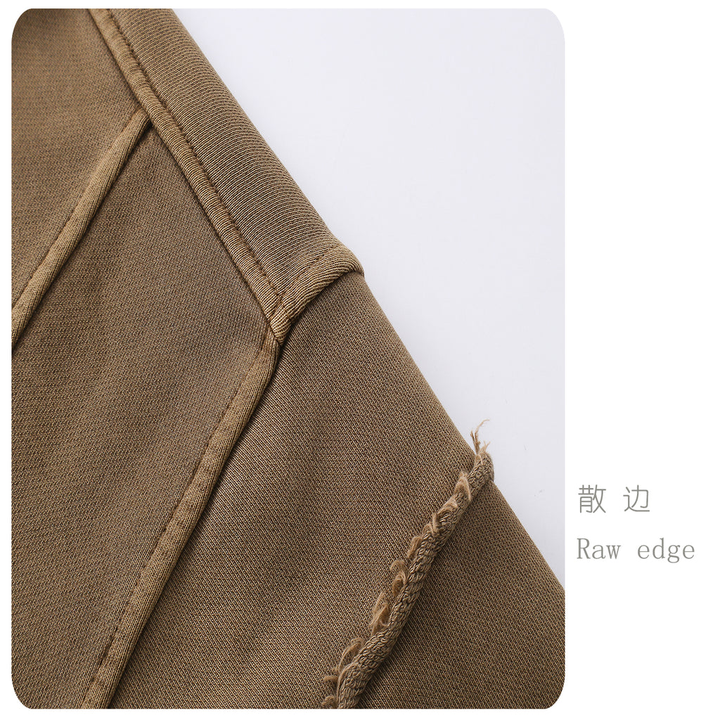 Vintage Street Asute Dye Brown Zipper Hoodies