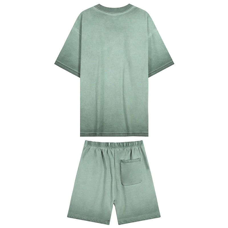 Summer Casual Set Women Men Short  Shirt Set
