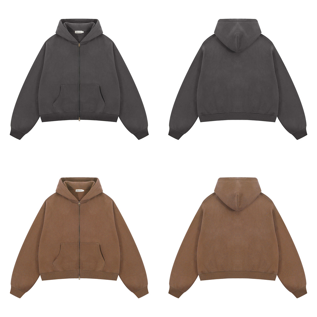 350G Sport Casual Fleece  Zipper Hoodies
