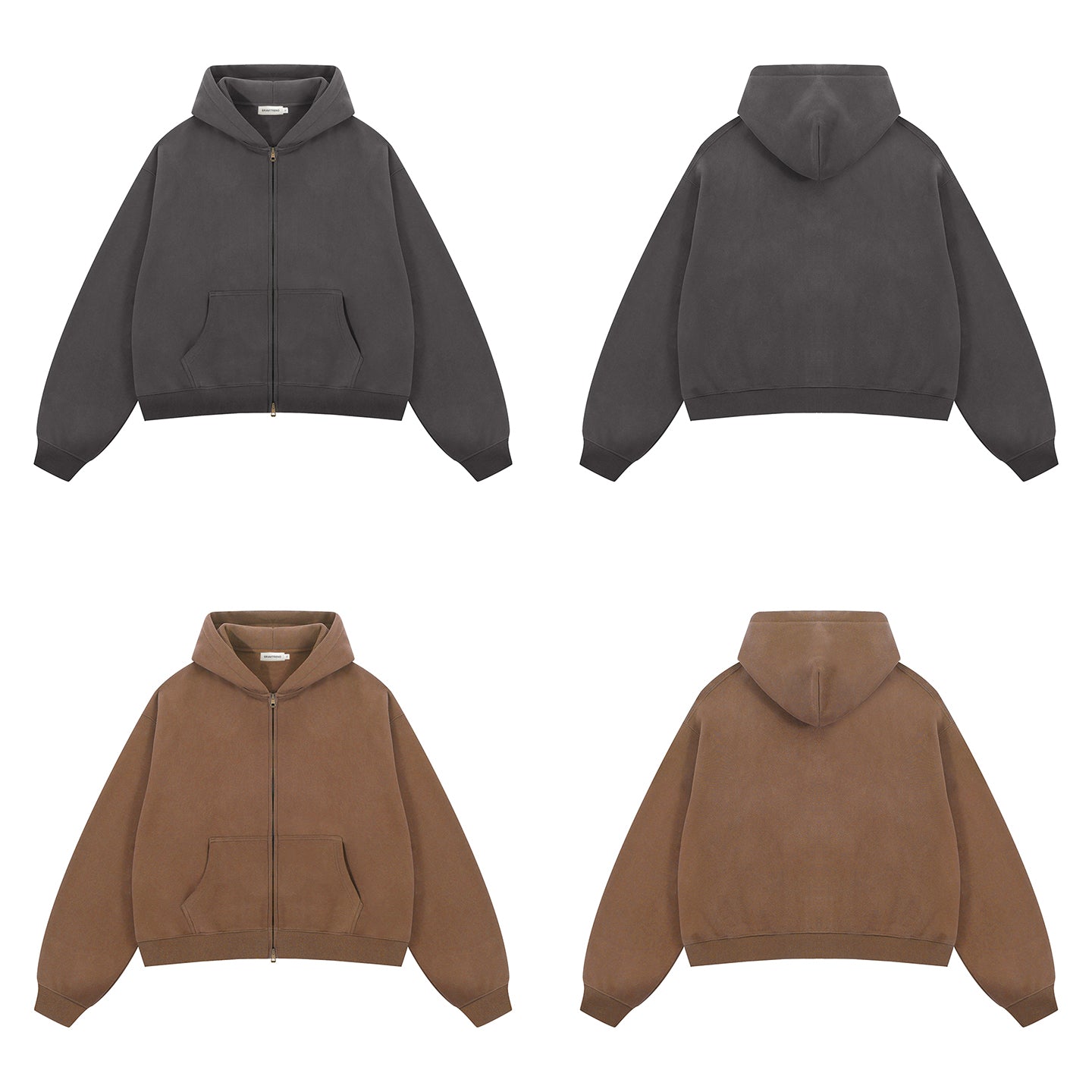350G Sport Casual Fleece  Zipper Hoodies