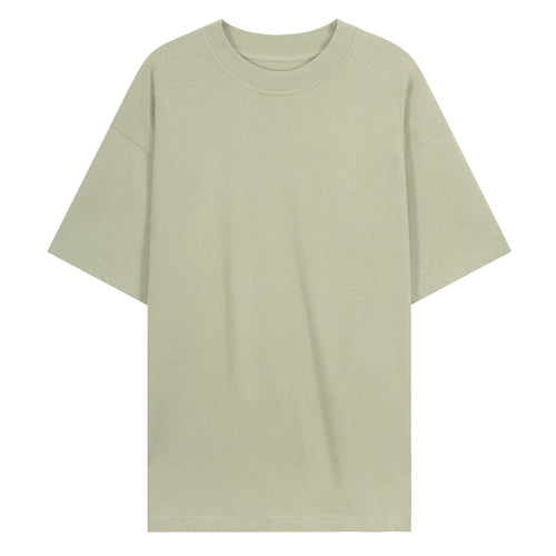220G Summer Loose Solid Unisex Short Sleeve T Shirt