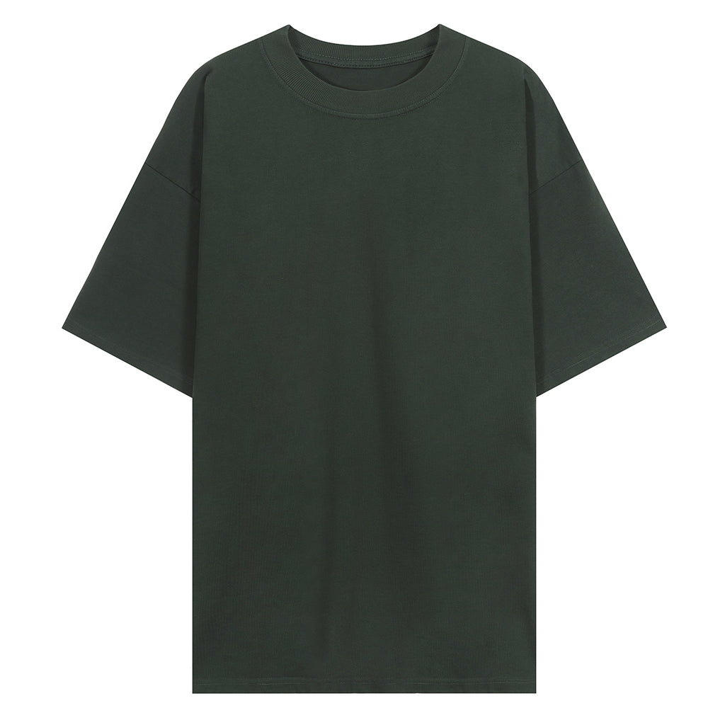 220G Summer Loose Solid Unisex Short Sleeve T Shirt
