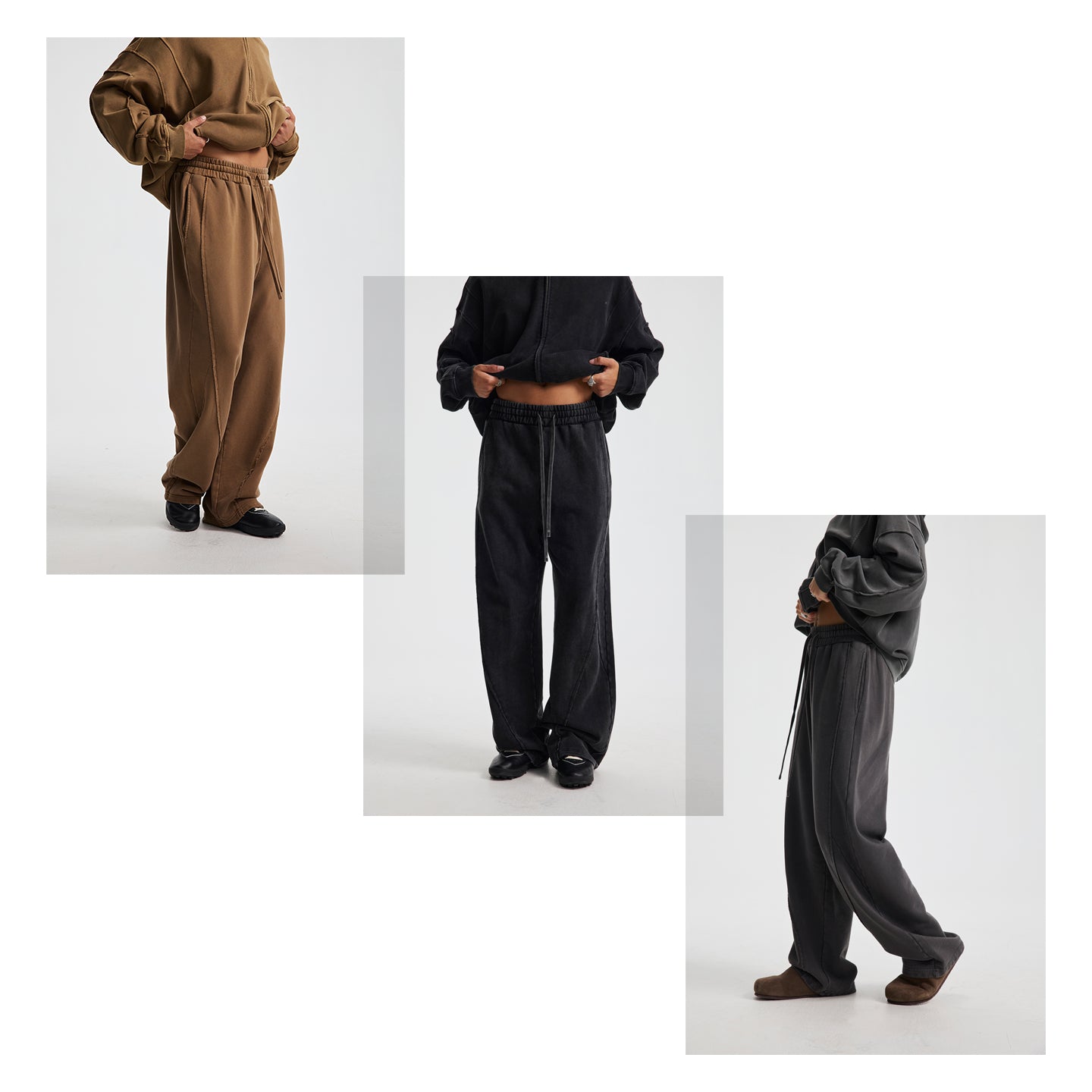 Vintage Wash Street Asute Dye Dark Grey Drawstring Sweatpant