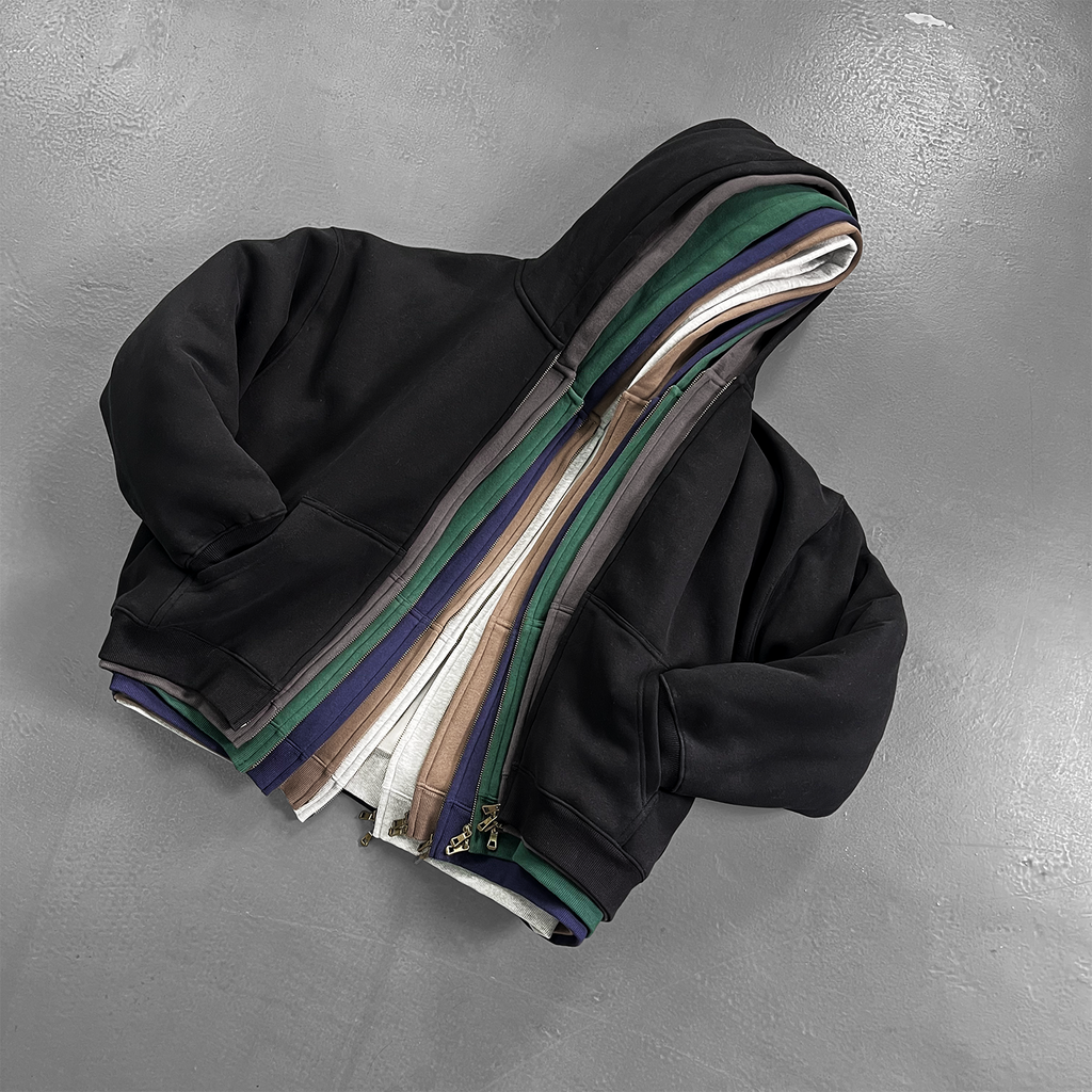 350G Sport Casual Fleece  Zipper Hoodies