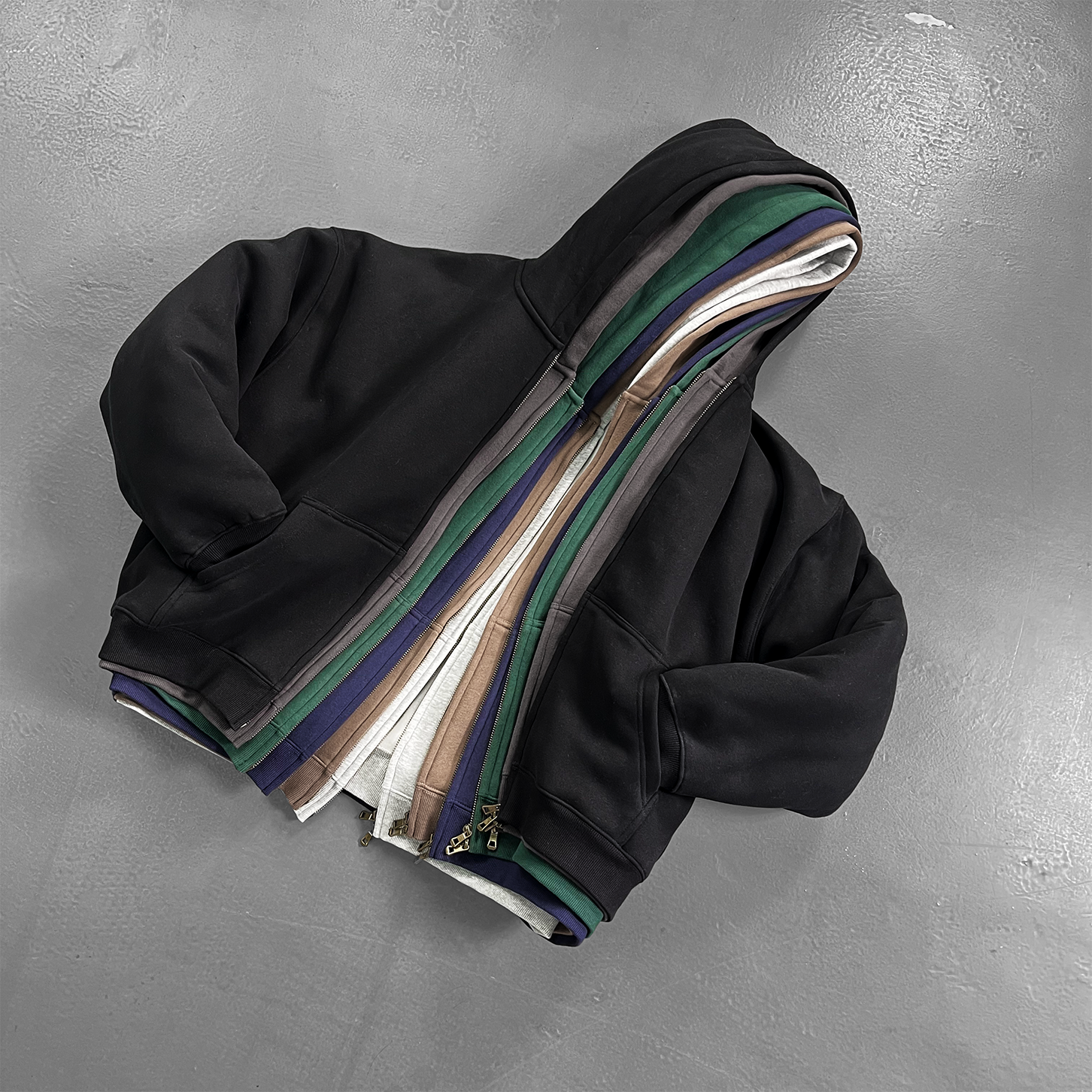 350G Sport Casual Fleece  Zipper Hoodies