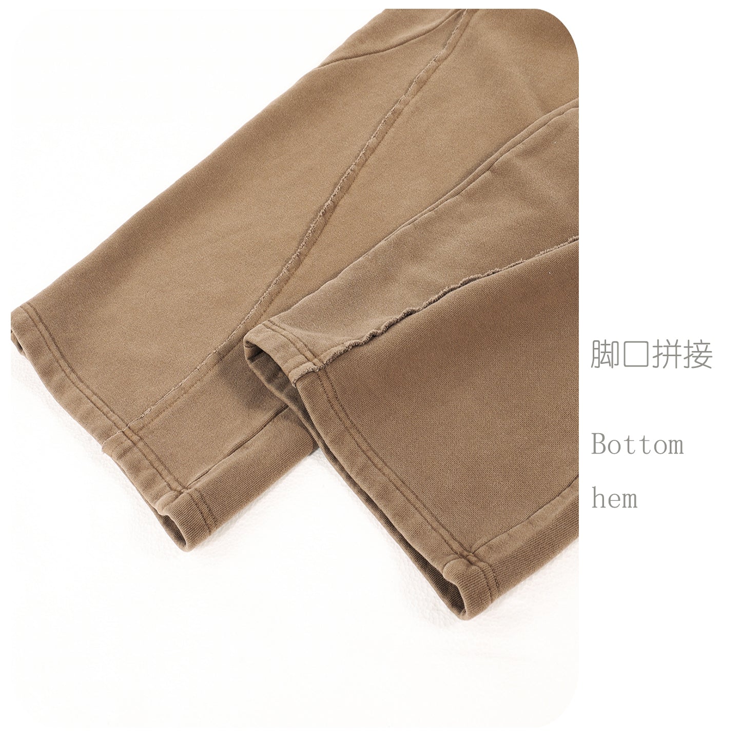 Vintage Street Asute Dye Brown Zipper Hoodies Sweatpants Set