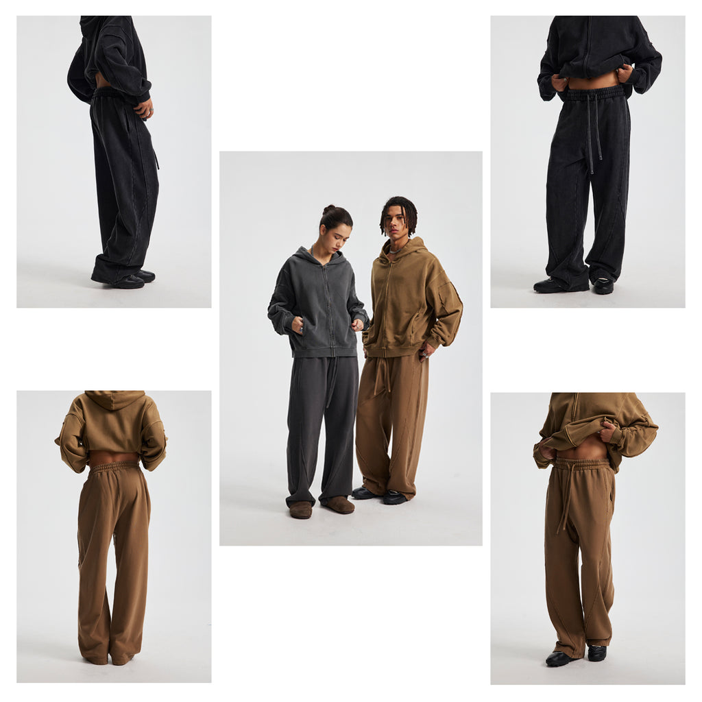 Vintage Wash Street Asute Dye Brown Drawstring Sweatpant