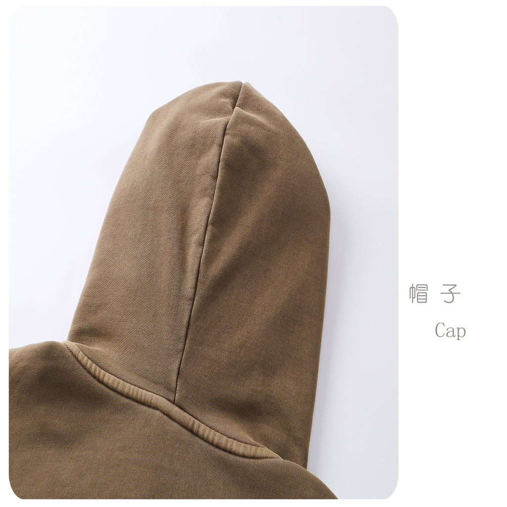 Vintage Street Asute Dye Brown Zipper Hoodies