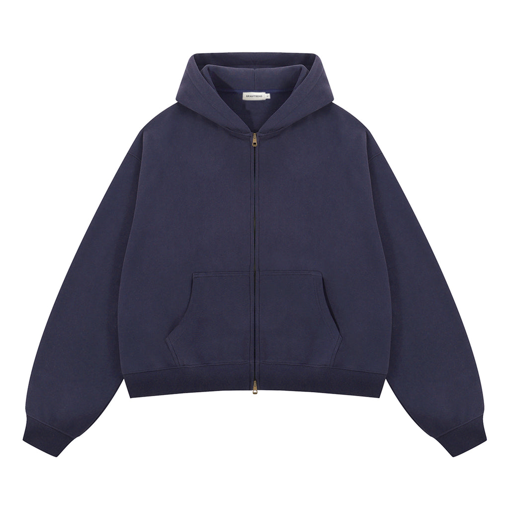 350G Sport Casual Fleece  Zipper Hoodies
