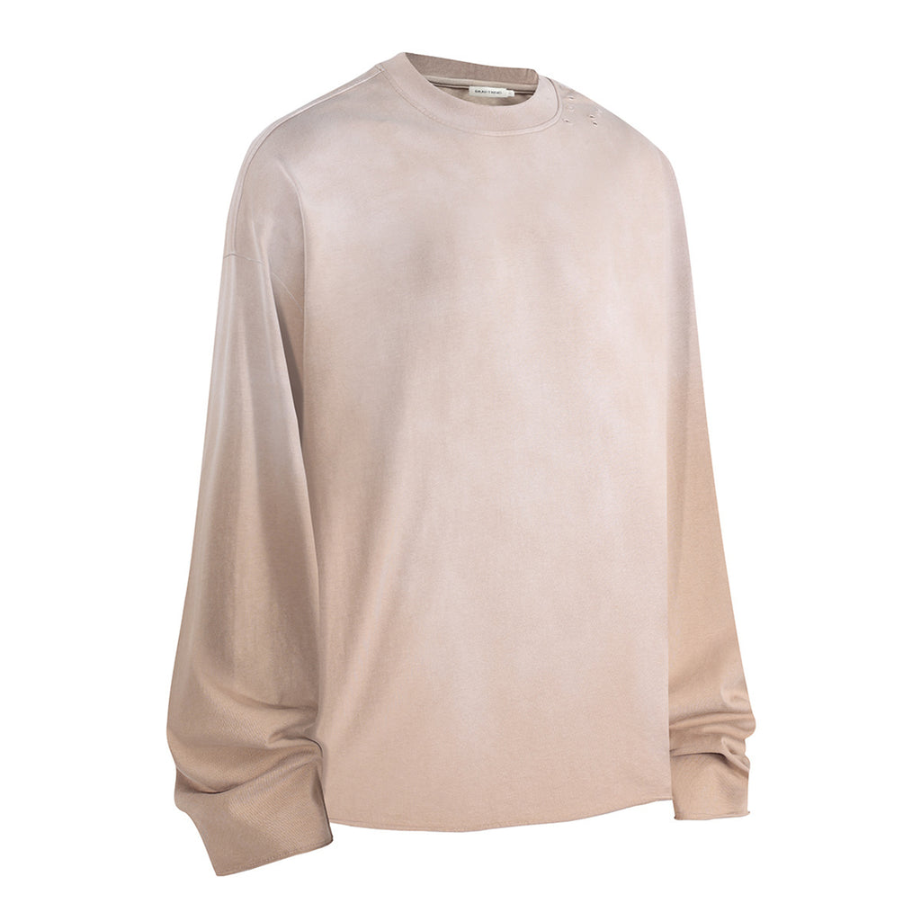 280G Casual Spray Roll Edge  Long Sleeve T Shirt