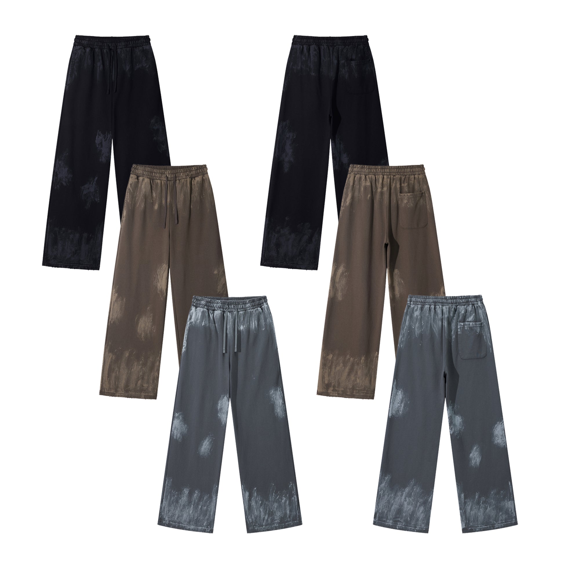 420G Vintage Destroy Paint Wash Oversize Casual Hoodies Sweatpant Set