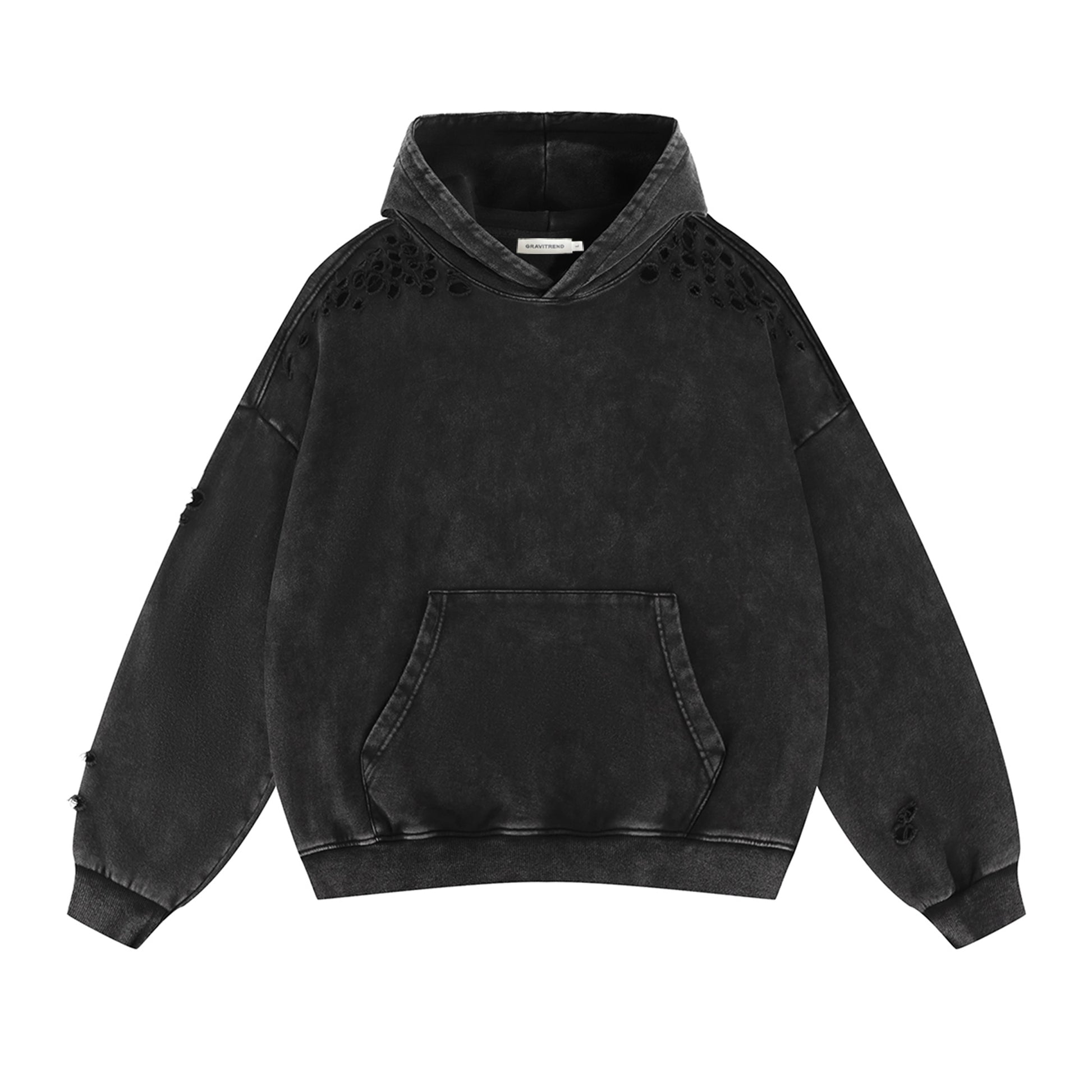 400G Snow Wash Cutting Street Vintage Hoodies