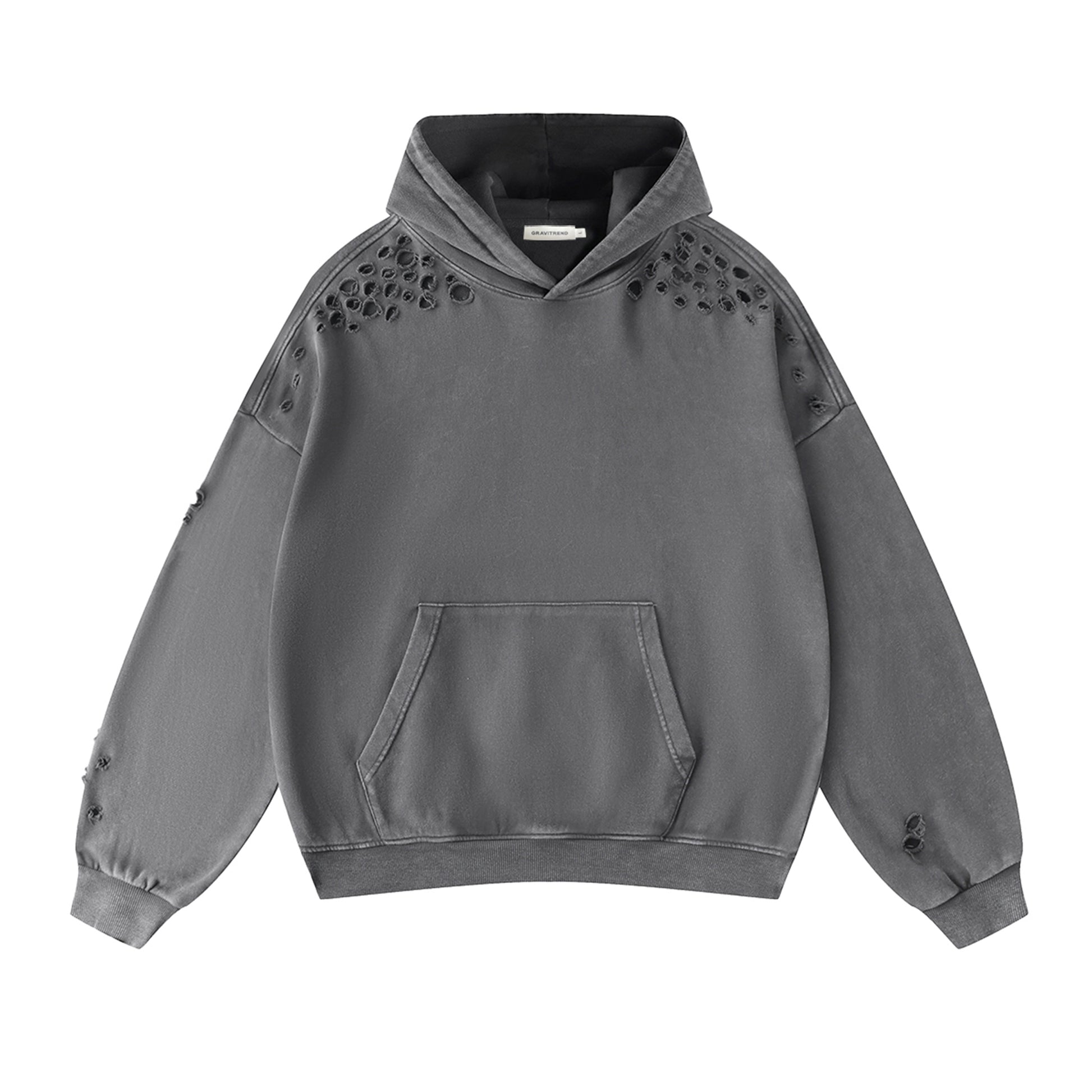 400G Snow Wash Cutting Street Vintage Hoodies