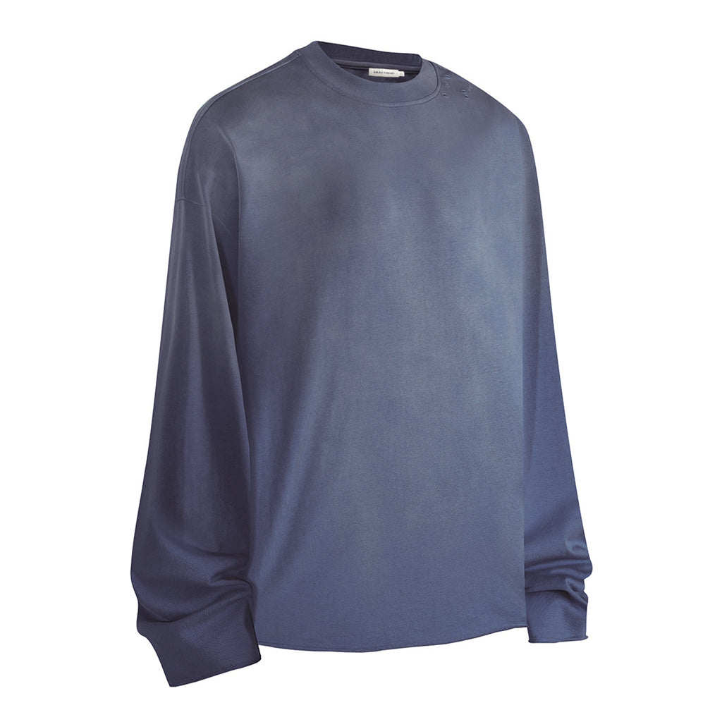 280G Casual Spray Roll Edge  Long Sleeve T Shirt