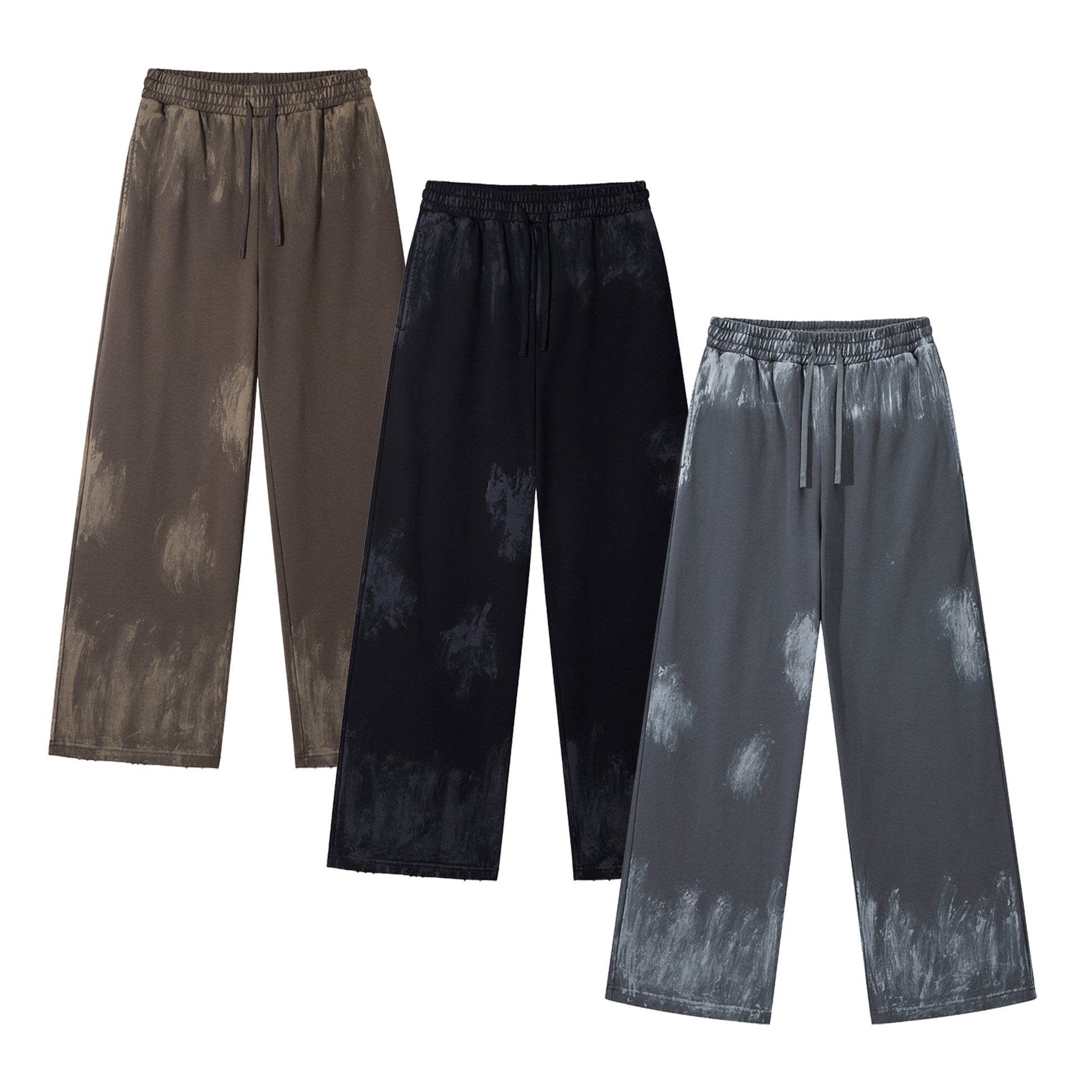 420G Vintage Destroy Paint Wash Oversize Casual Hoodies Sweatpant Set