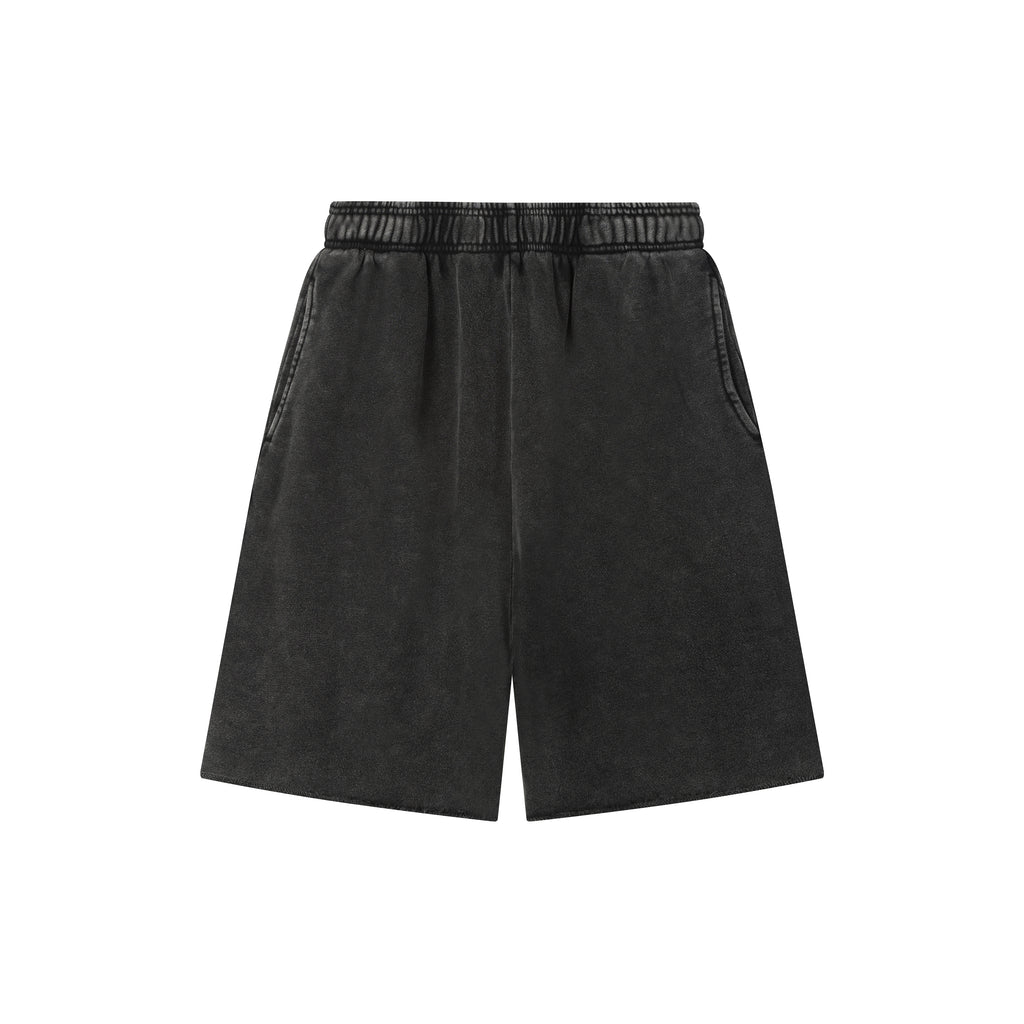 420G Black Wax Wash Drawstring Street Casual Shorts