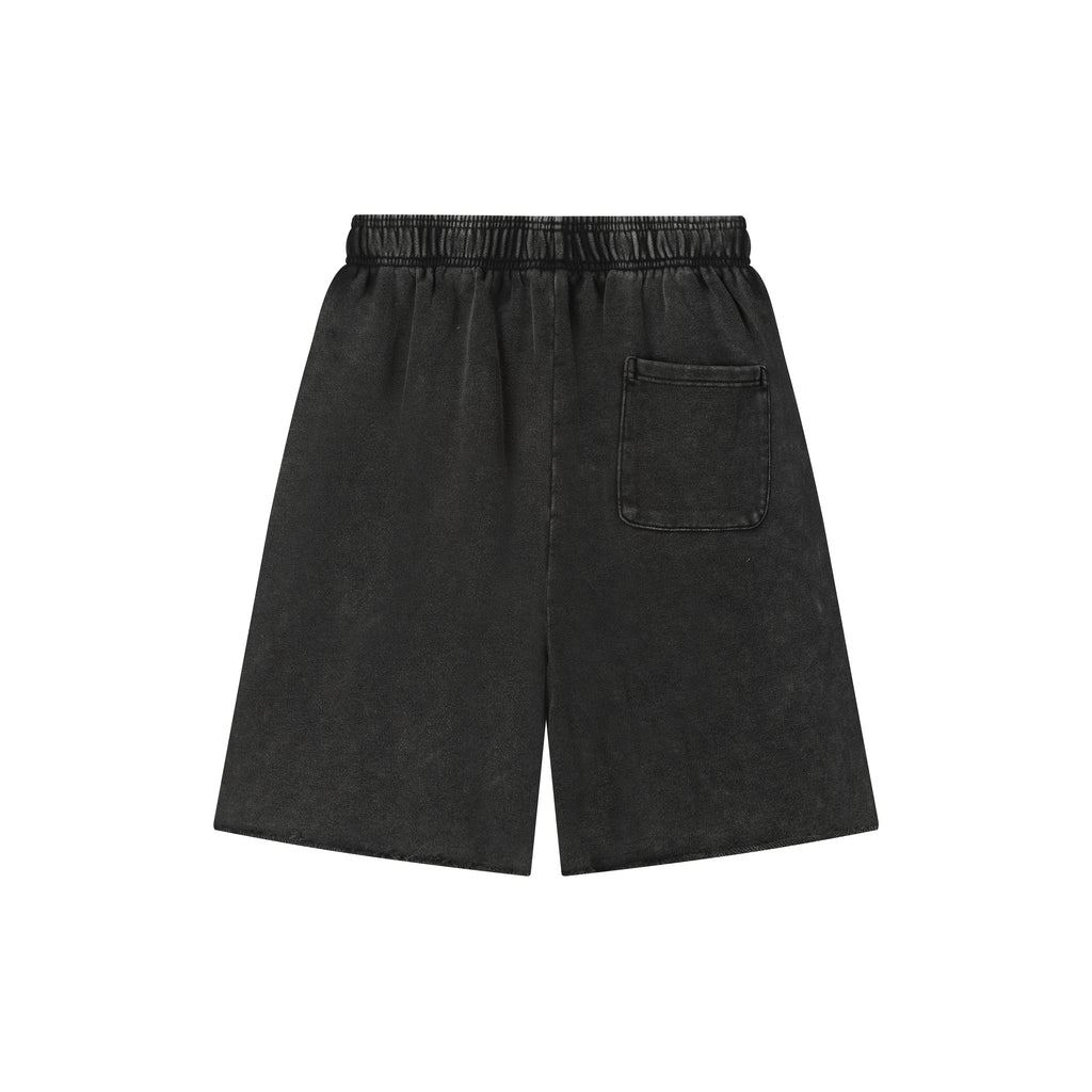 420G Black Wax Wash Drawstring Street Casual Shorts