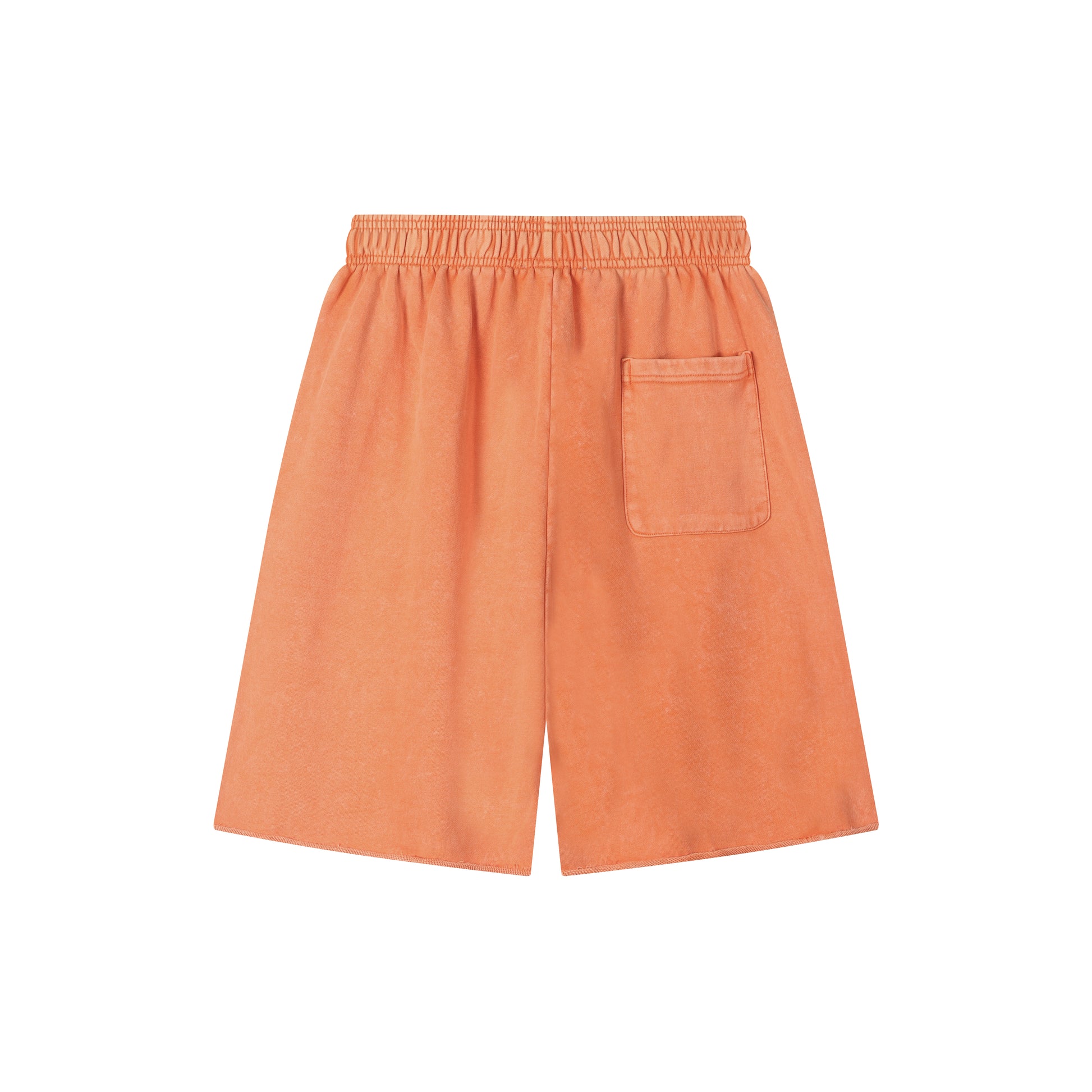 420G Orange Wax Wash Elastic Waistband Street Casual Shorts