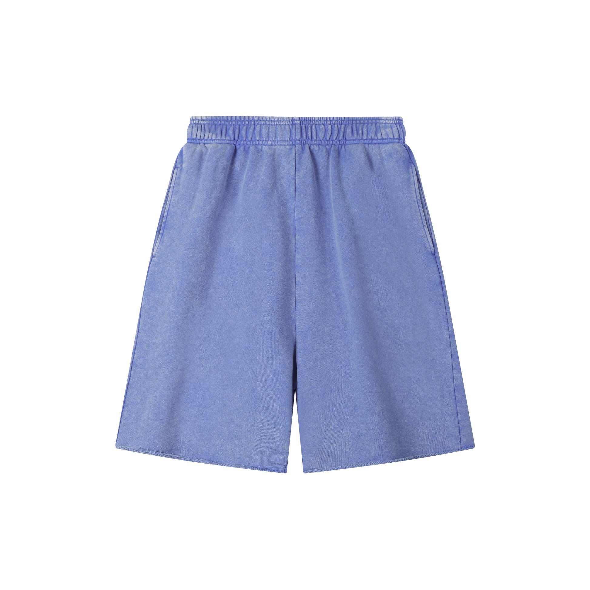420G Light Blue Wax Wash Drawstring Street Casual Shorts