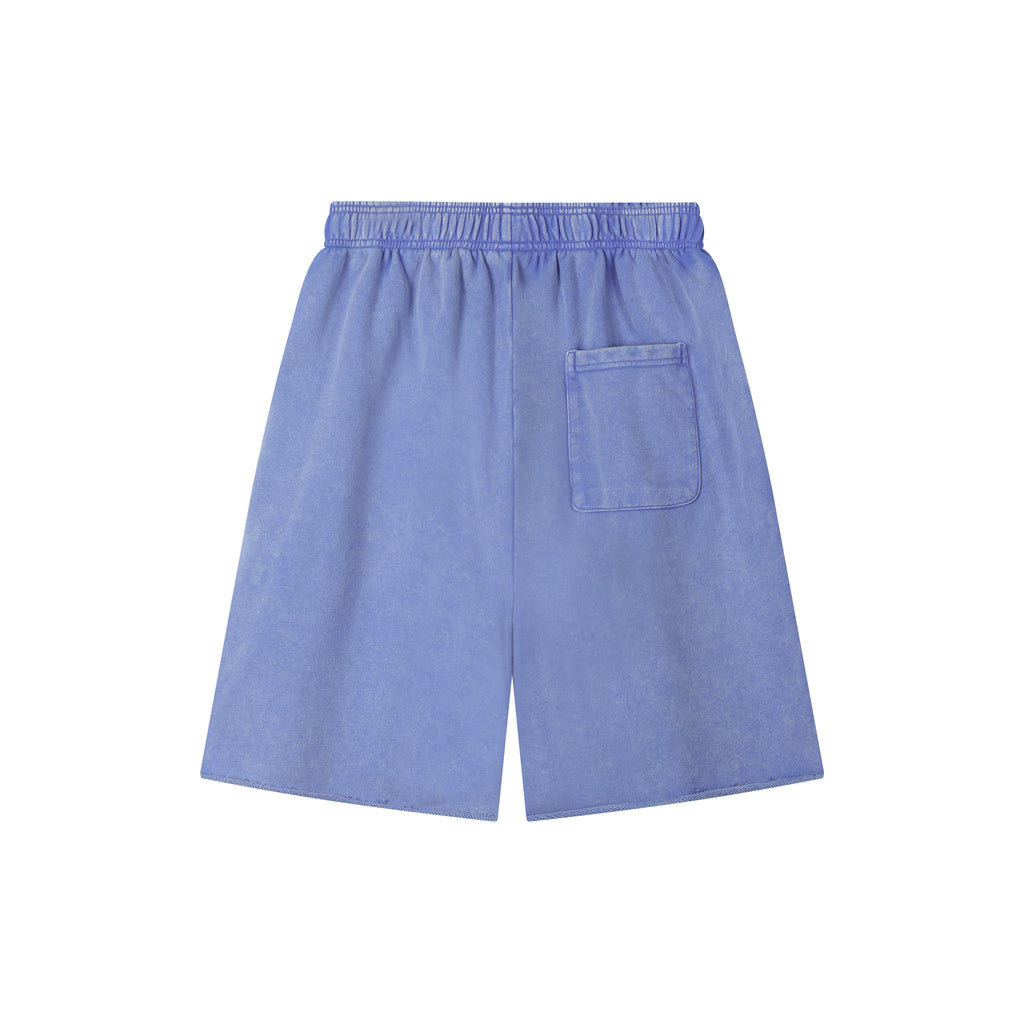 420G Light Blue Wax Wash Drawstring Street Casual Shorts