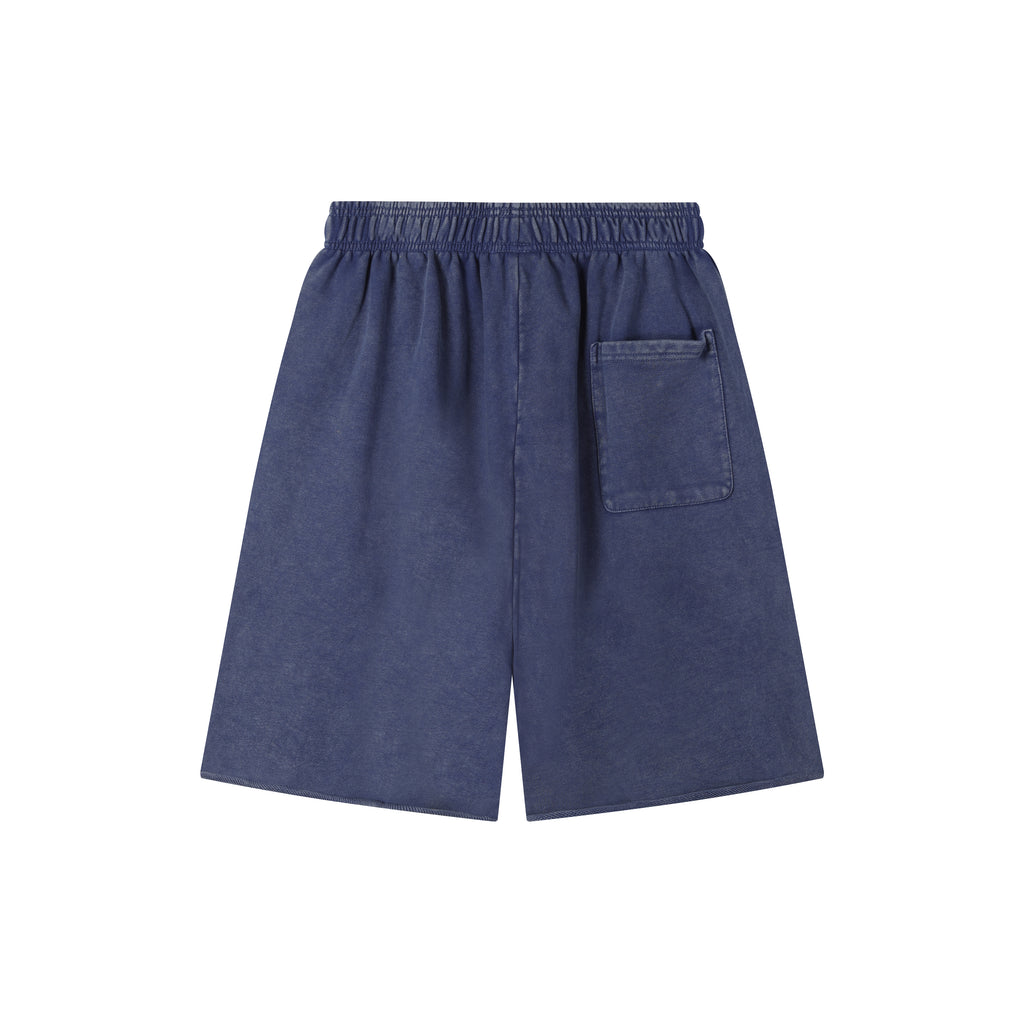 420G Royal Blue Wax Wash Drawstring Street Casual Shorts