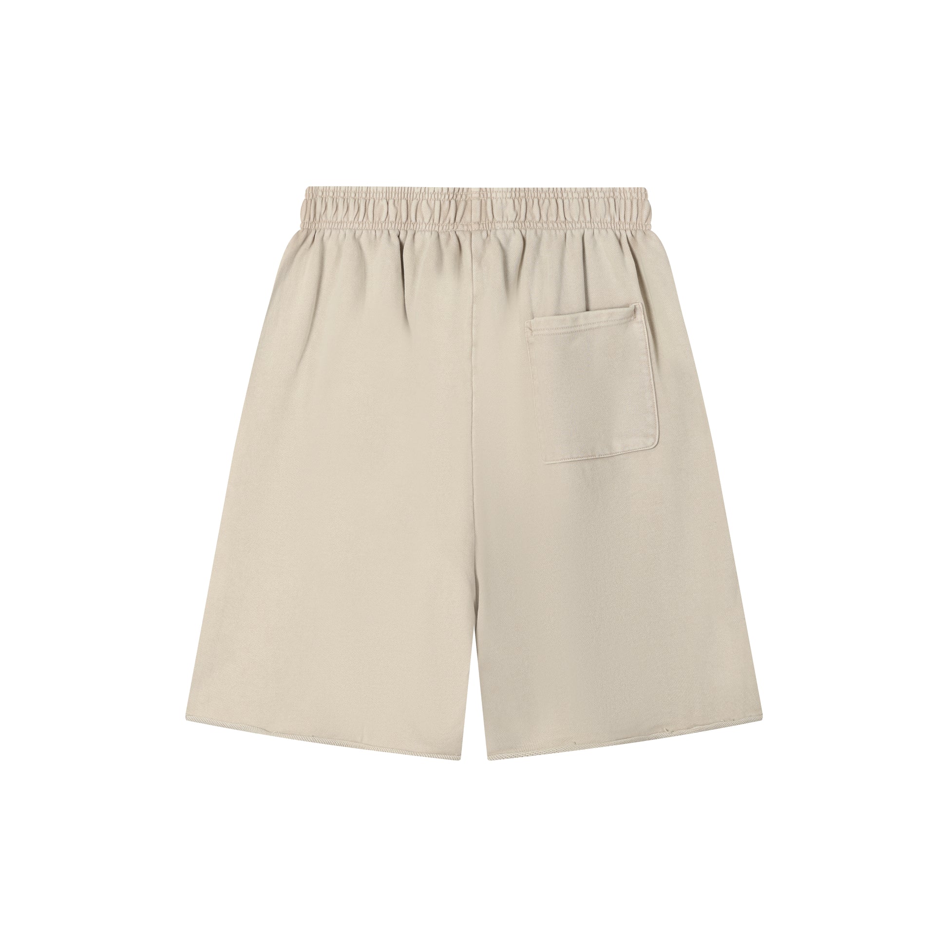 420G Beige Wax Wash Drawstring Street Casual Shorts