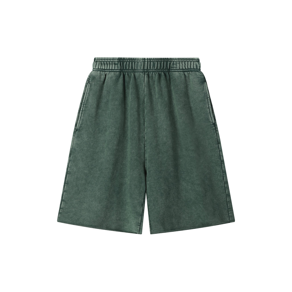 420G Dark Green Wash Drawstring Street Casual Shorts