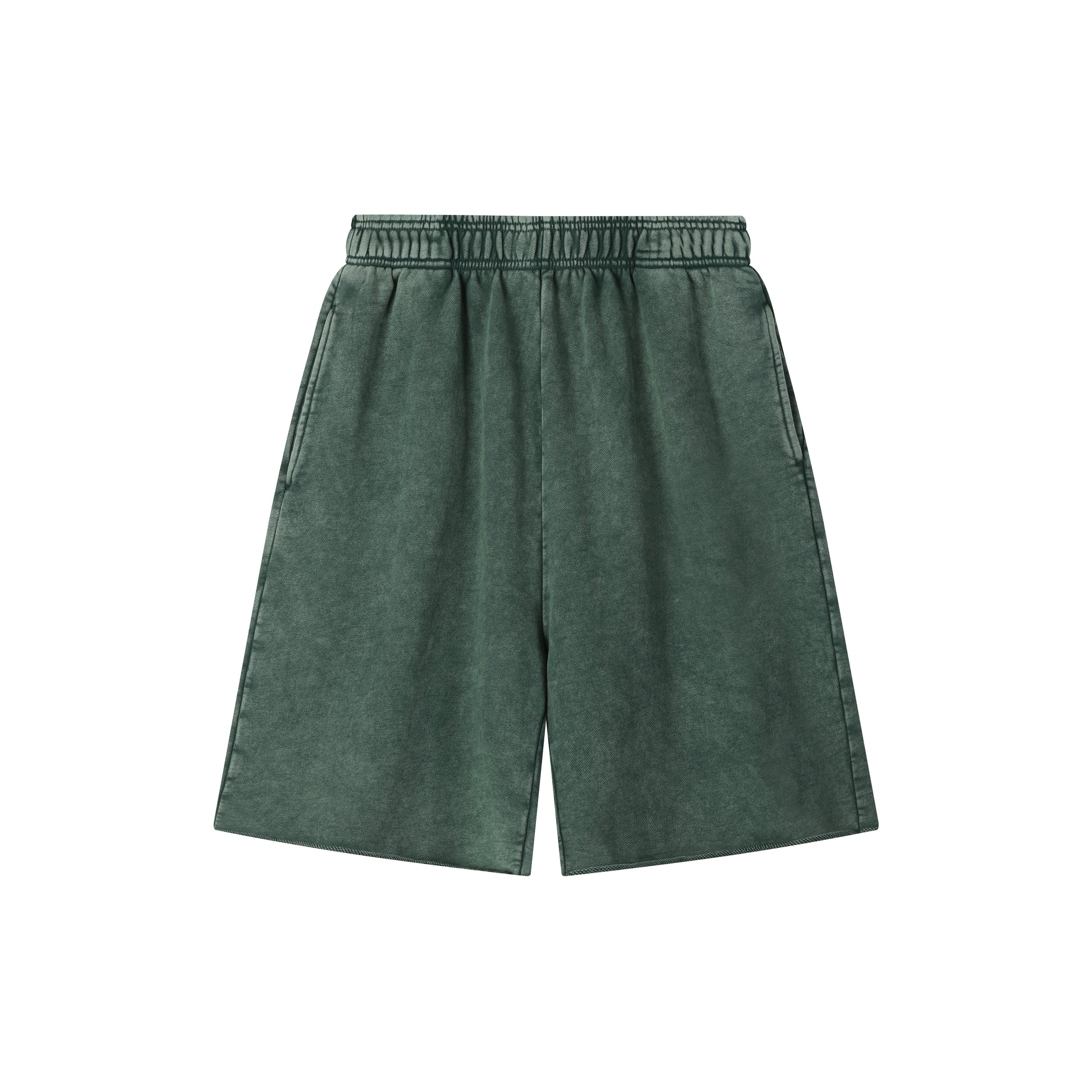 420G Dark Green Wash Drawstring Street Casual Shorts