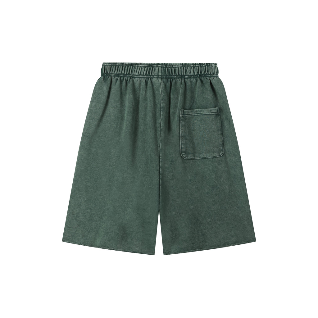 420G Dark Green Wash Drawstring Street Casual Shorts