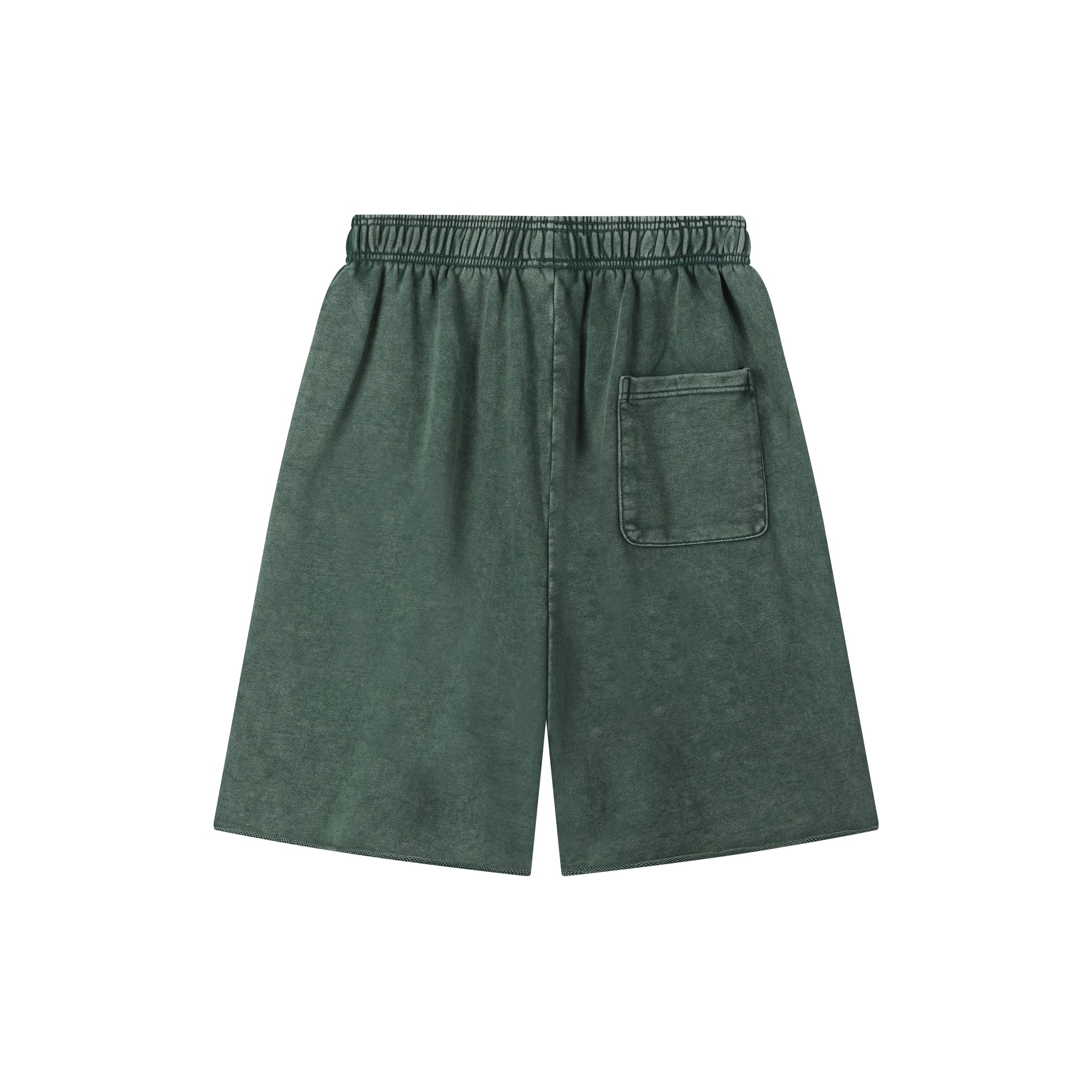 420G Dark Green Wash Drawstring Street Casual Shorts